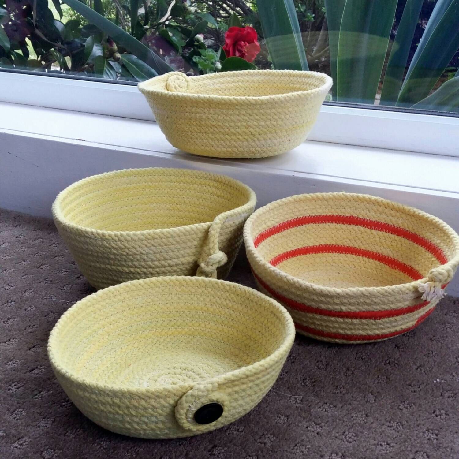 Cotton rope baskets Saffron range