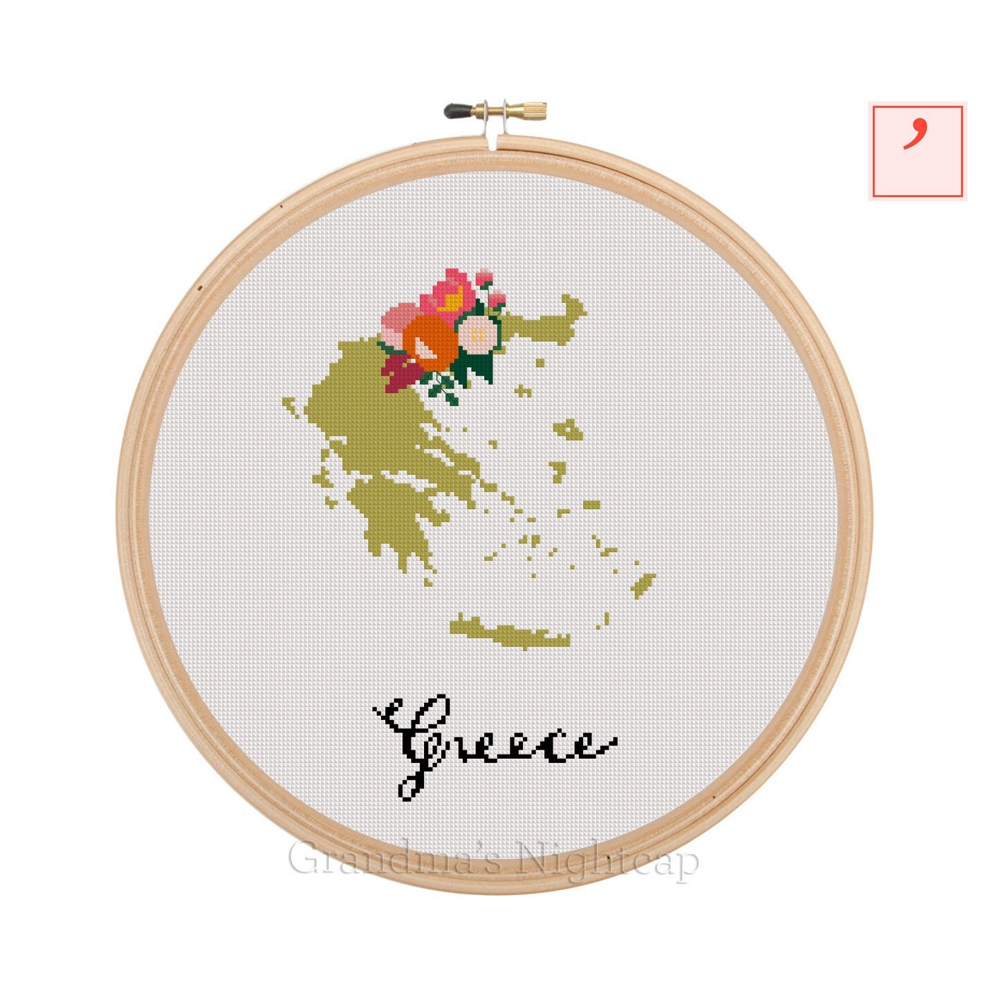 Greece Cross Stitch Pattern Modern Cross Stitch Pattern