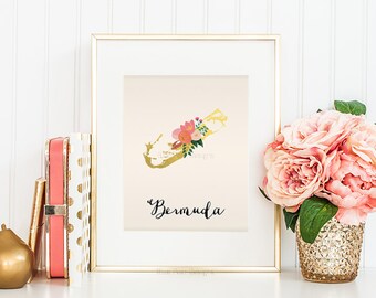 Bermuda Map Bermuda Art Bermuda Poster Bermuda Print Bermuda Printable Bermuda Postcard Printable map art Country Maps Bermuda Map Poster