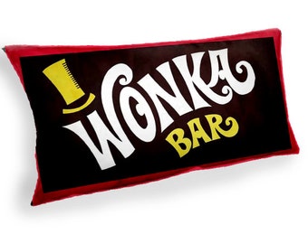 Wonka Bar Charlie and the Chocolate factory - Custom Geek Fabric Cushion Pillow cover Home Decor Thrown Pillow With Inner