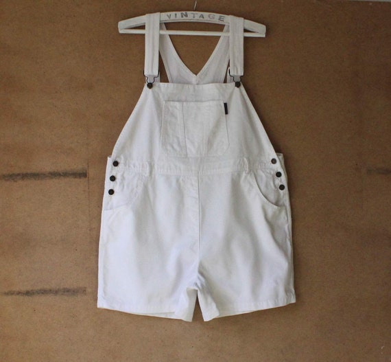 White Cotton Jumpsuit Denim Jumper One Piece Rompers Shorts