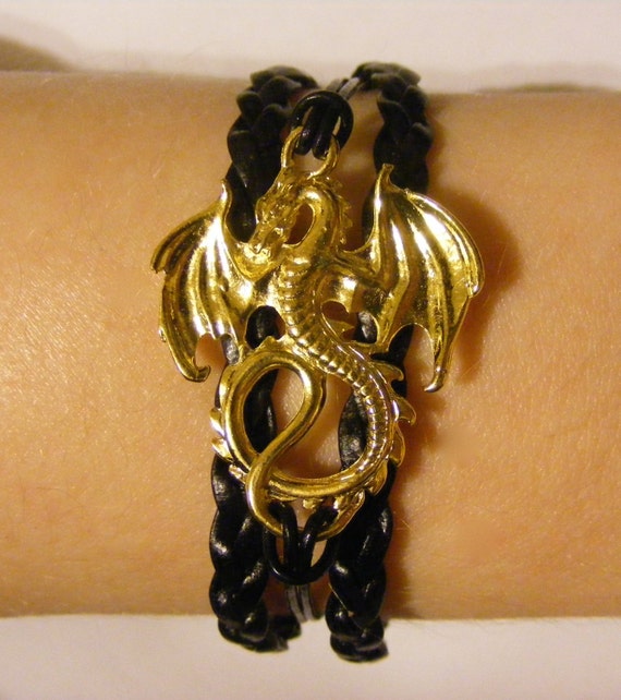 Dragon bracelet dragon jewelry gold dragon by LJsBraceletBoutique