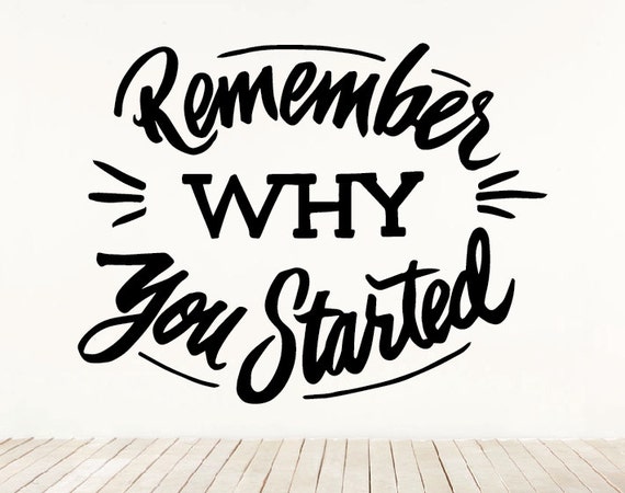 Remember Why You Started Lettering Calligraphy Wall Art Home