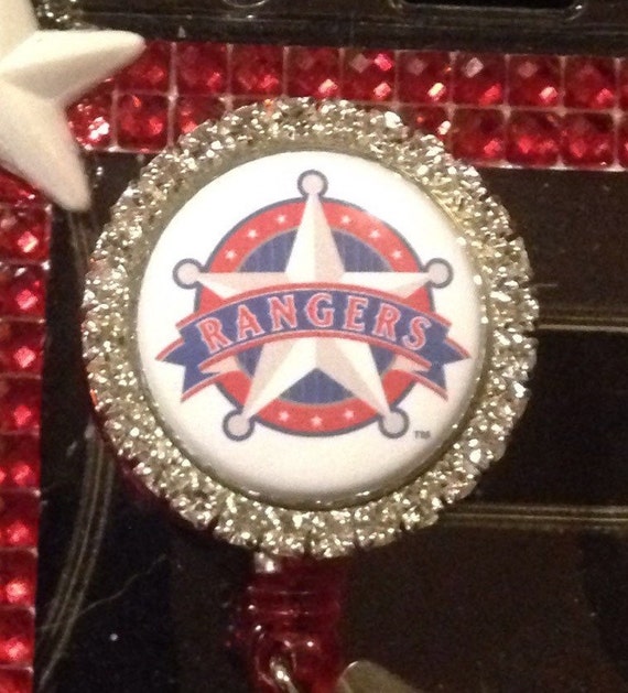 Texas Rangers Nursing Badge Reel Glitzy By GumpsArtBadgeReels