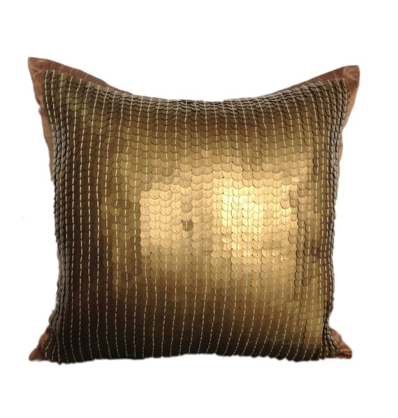 Gold Sequins Pillow Gold Decorative pillow by TheWhitePetalsDecor