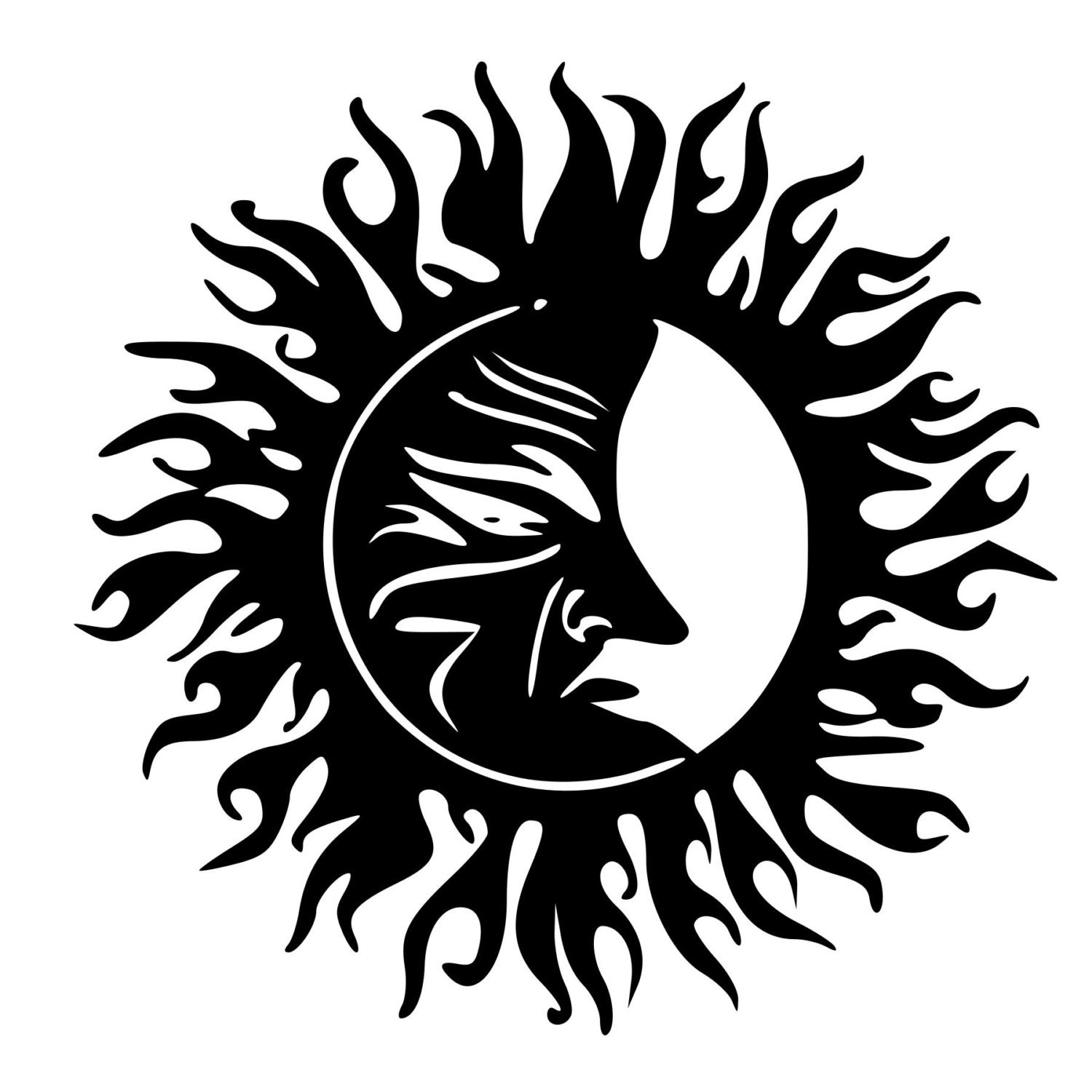 Grumpy Sun and Moon DieCut Decal Car Window Wall Bumper Phone