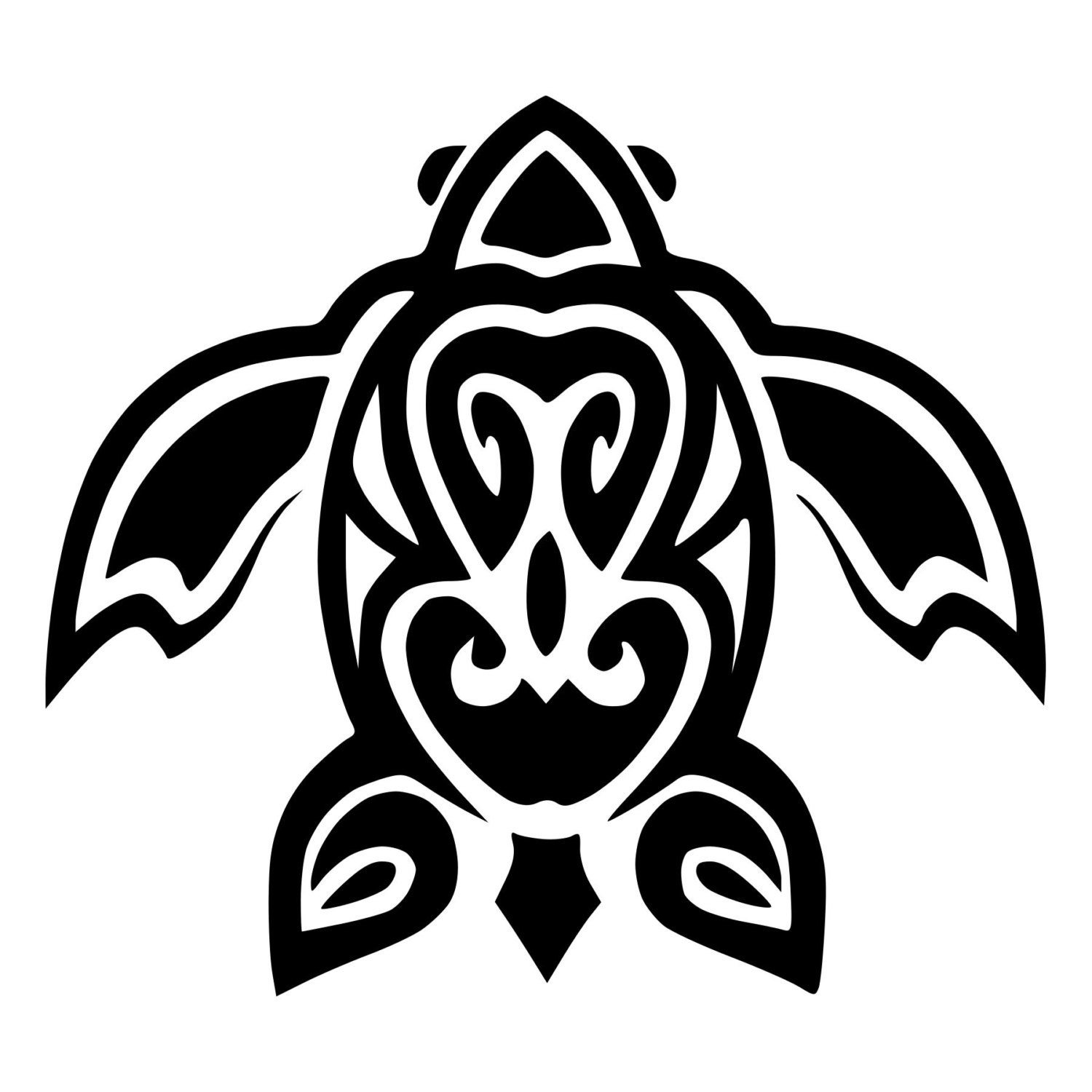 Hawaiian Tribal Turtle Die-Cut Decal Car Window Wall Bumper