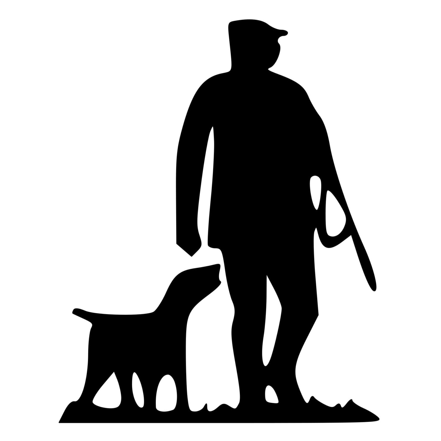 Hunter and Dog Die-Cut Decal Car Window Wall Bumper Phone