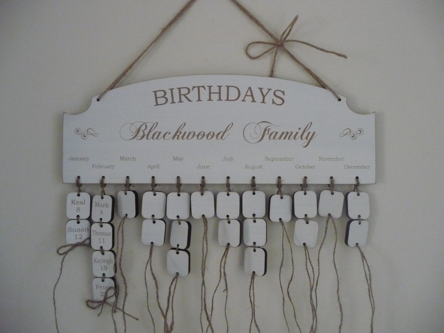 Family Birthday Board Wooden Family Birthday Calendar