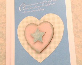 Beautiful Son born sleeping - sympathy card, bereavement card, baby boy sympathy card, baby boy bereavement card, condolence card