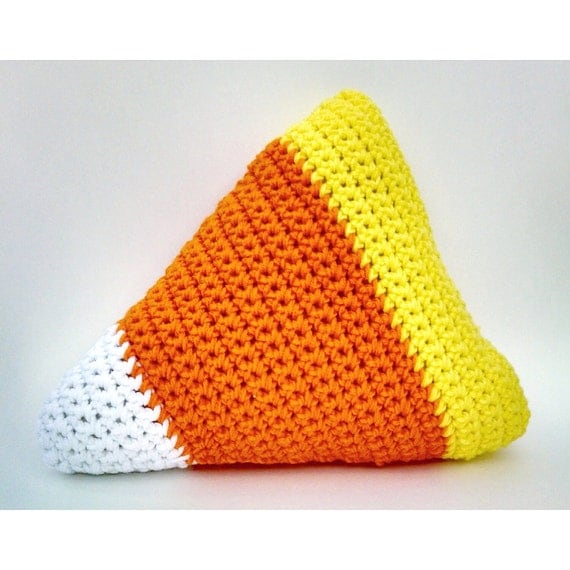 Crochet Candy Corn Pillow Crochet Candy Corn Novelty Pillow