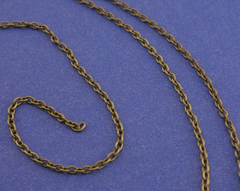 32 Ft. Antiqued Brass Round Cable Chain 3x2.5mm links, 10M Antiqued Bronze Chain 3mm x 2.5mm open links-AB-B37577-8S