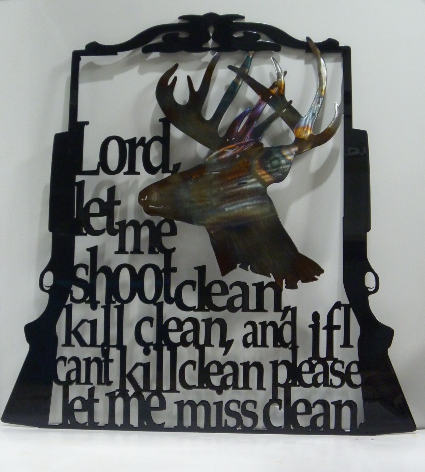 Hunter's Prayer Metal Sign Pheasant Hunter Sign Deer by 81MetalArt