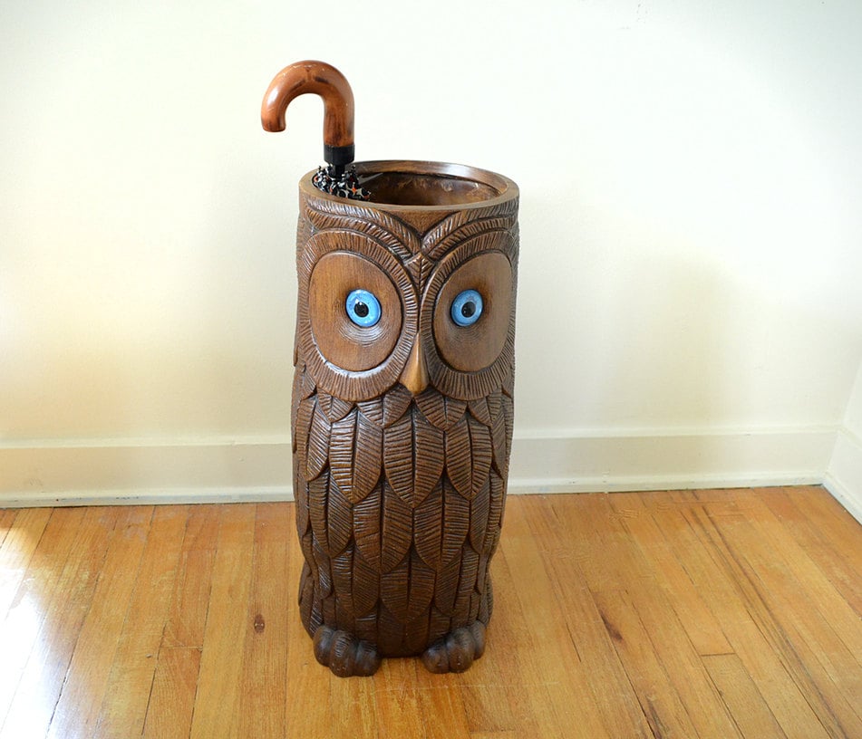 Large Vintage Owl Umbrella Stand Haute Juice