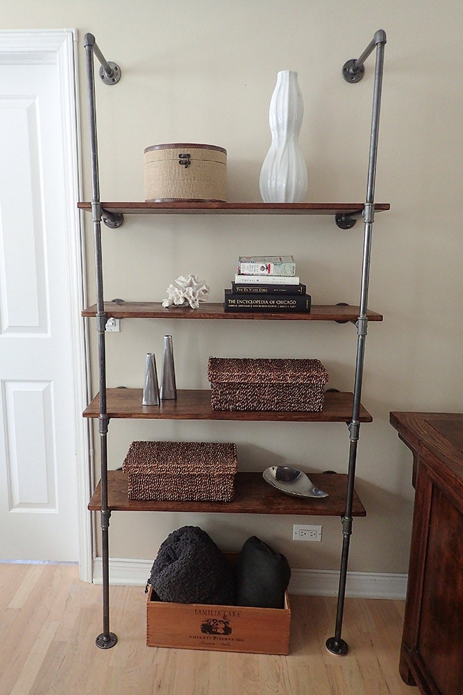 Industrial pipe shelving unit