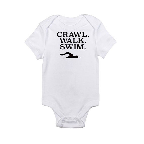 Crawl. Walk. Swim. Baby Onesie