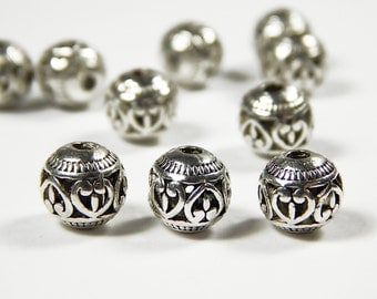 10 Pcs - 8mm Metal Spacer Beads - Tibetan Silver - Spacer Beads - Jewelry Supplies