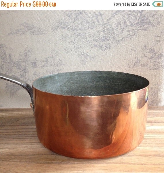 SUMMER SALE Antique Professional Large Copper Pot by BonneBrocante