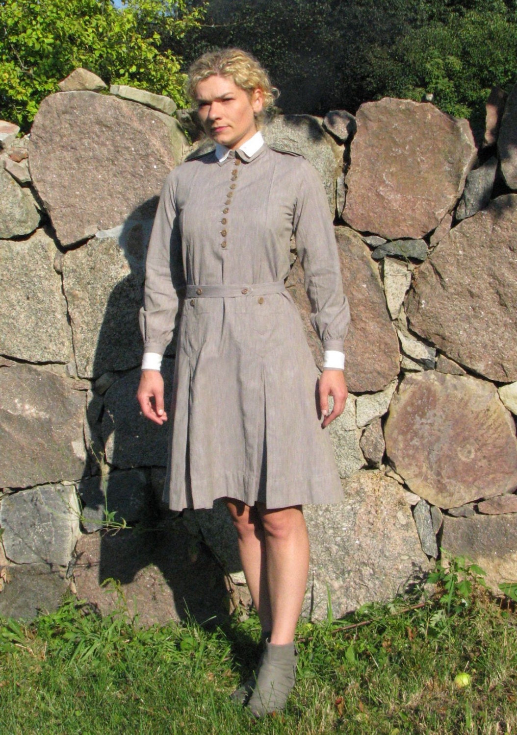 WW2 UNIFORM DRESS SLK Military Swedish Women's Voluntary