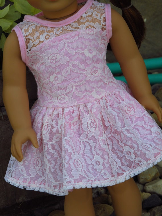 Light Pink Lace Dress - American Girl Doll Clothes 18 inch