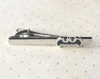 Batman The Dark Knight Tie Clip Bar Clasp Links in Silver