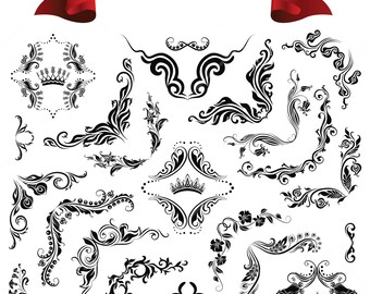 Decorative Border Corners Digital Clip Art Scrapbook