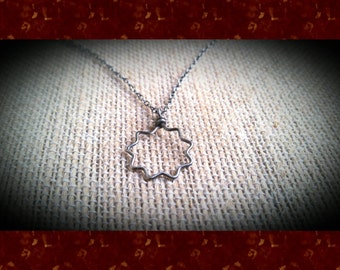 Sterling Silver Wirewrapped Nine-Pointed Star Pendant Necklace
