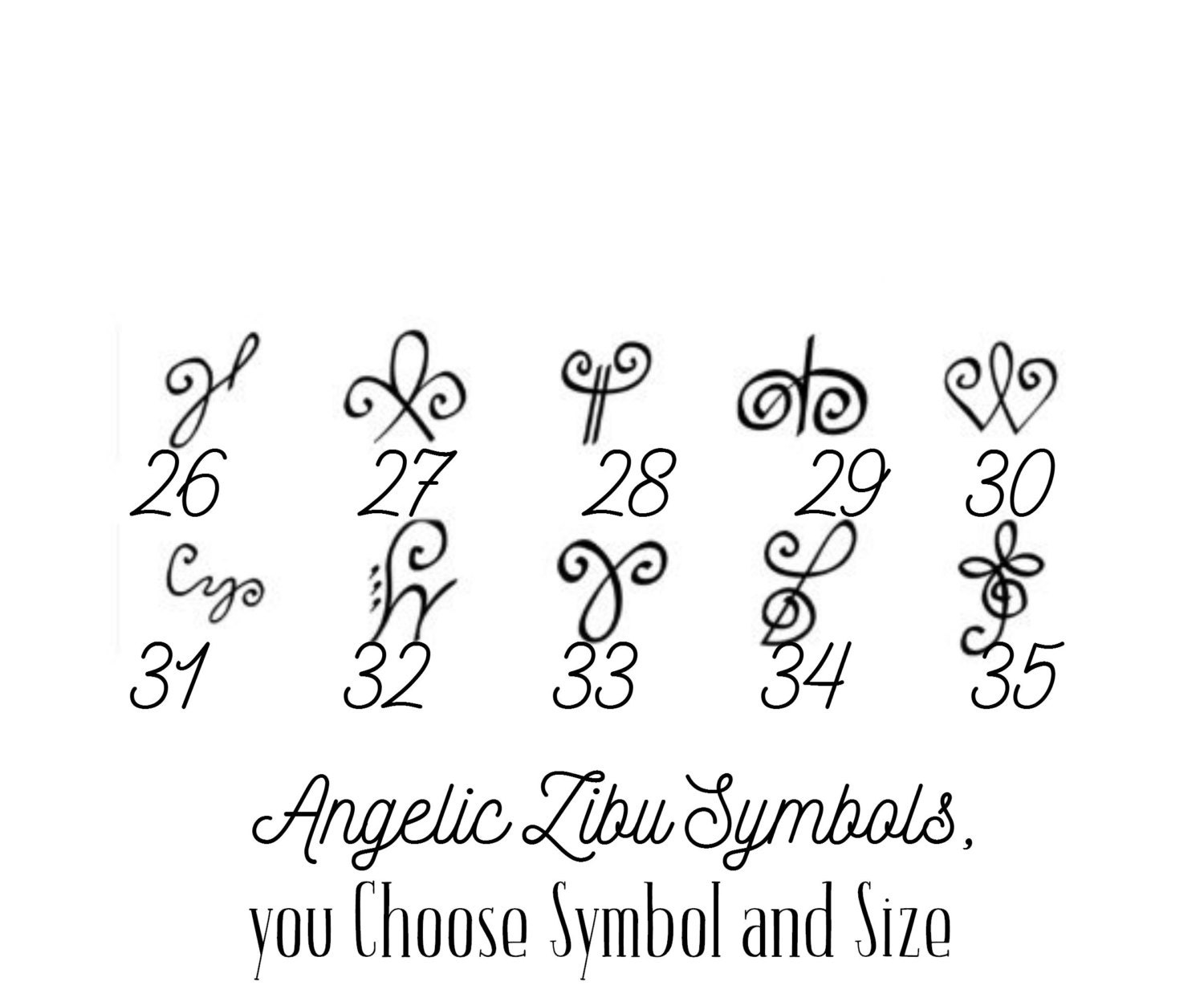 2 Angelic  Zibu Symbol  Temporary Tattoo  various sizes