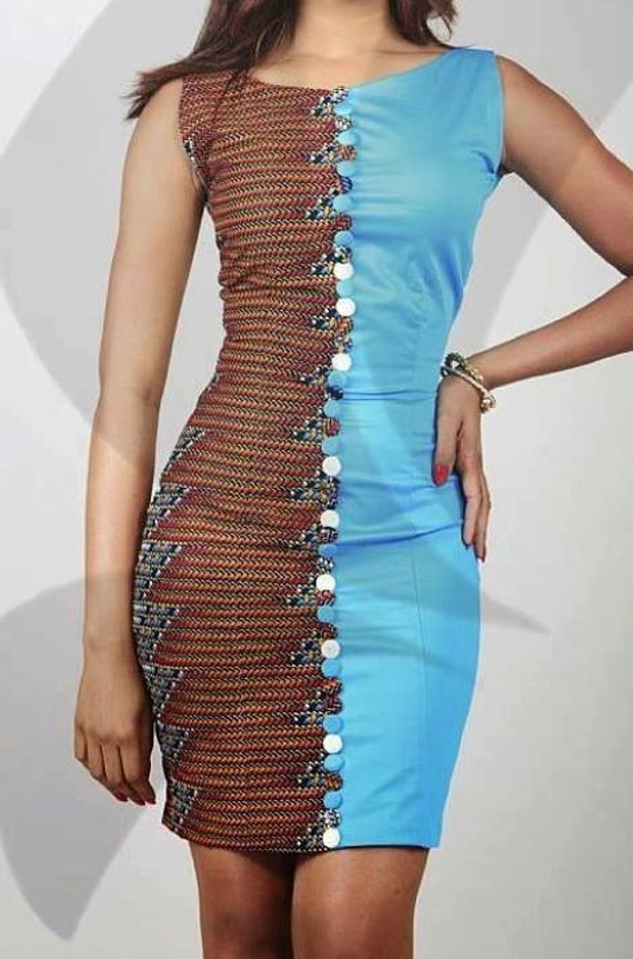 African Print TwoTone Dress