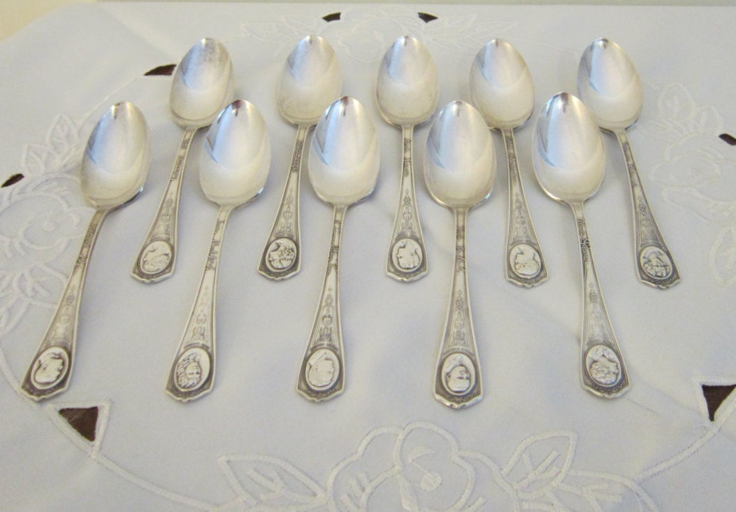 Rare and Unique Set of 10 Souvenir Spoons by BeerBoxVintage