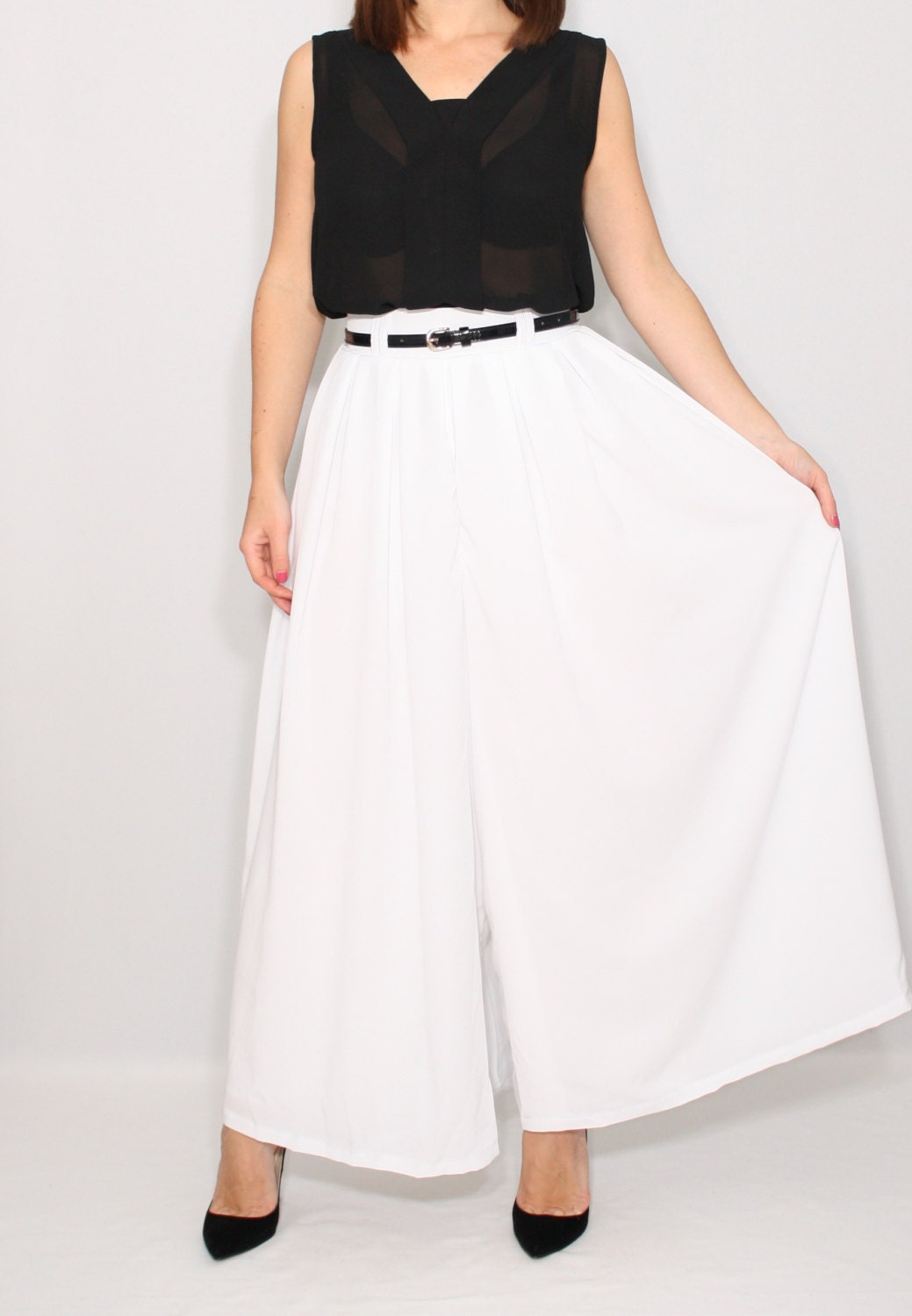 white palazzo pants petite