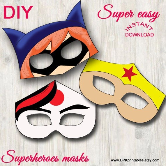 Superhero Girls masks Girls superheroes Instant Download