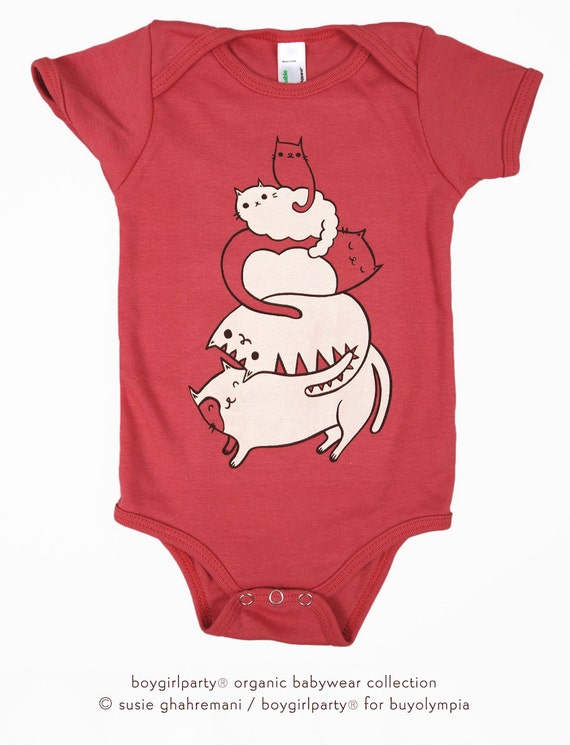 Organic Baby Onesie Cat Baby Clothes Organic Baby by boygirlparty