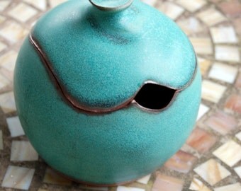 Sugar Bowl / Honey Jar in Turquoise- Made to Order