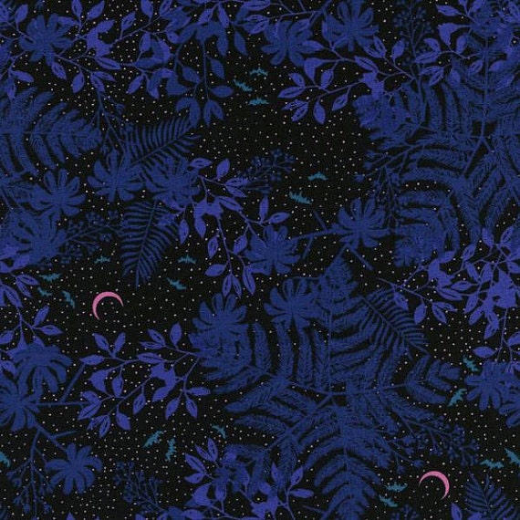 Honeymoon Blue Black Sarah Watts Cotton and Steel Fabric 1