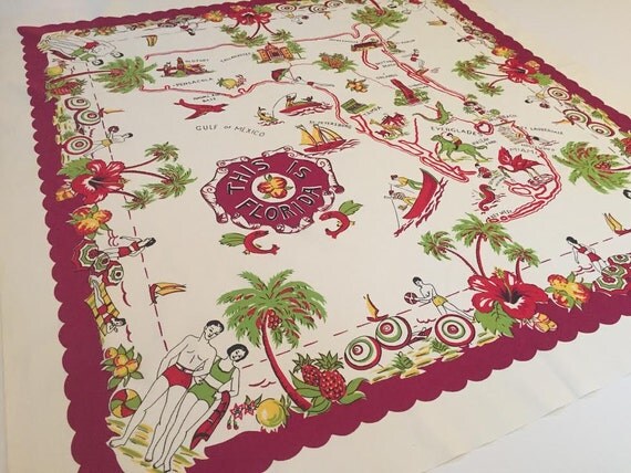 Vintage Florida Tablecloth 4