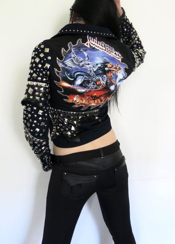 Judas Priest Painkiller Denim & Leather Studded Jacket Judas Priest Painkiller Denim & Leather Studded Jacket