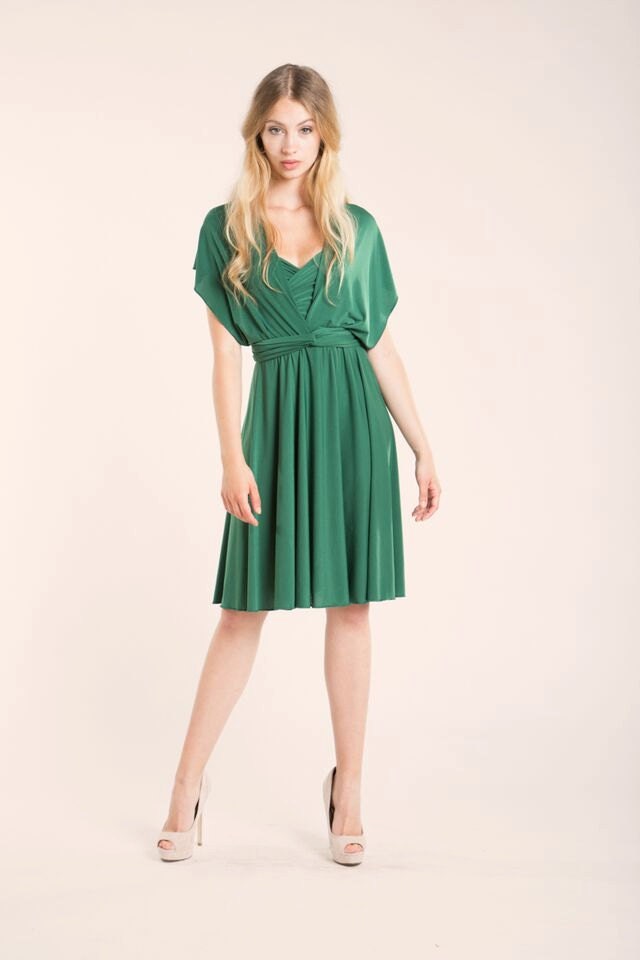  Green  dress  short bridesmaid  dress  emerald green  infinity