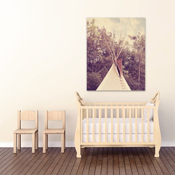 boho nursery canvas art tipi teepee photography bohemian