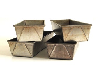 Long Loaf Pans Bread Tins 1 Ekco T640 / No. 640 Envelope Fold Ends Food Photography Props