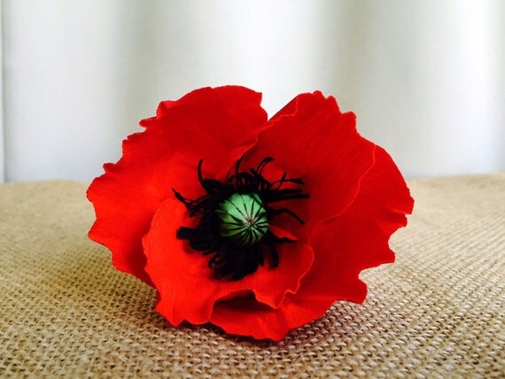 Paper Flowers Real Like Handmade Flowers Paper Red Poppy Flower Home Decor Wedding Decor Decor paper Decorations Red Poppies Paper Poppies