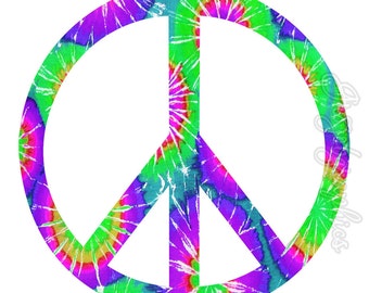 Peace Sign Tie Dye Wall Decal Wall Art Love Peace Peel and by VWAQ