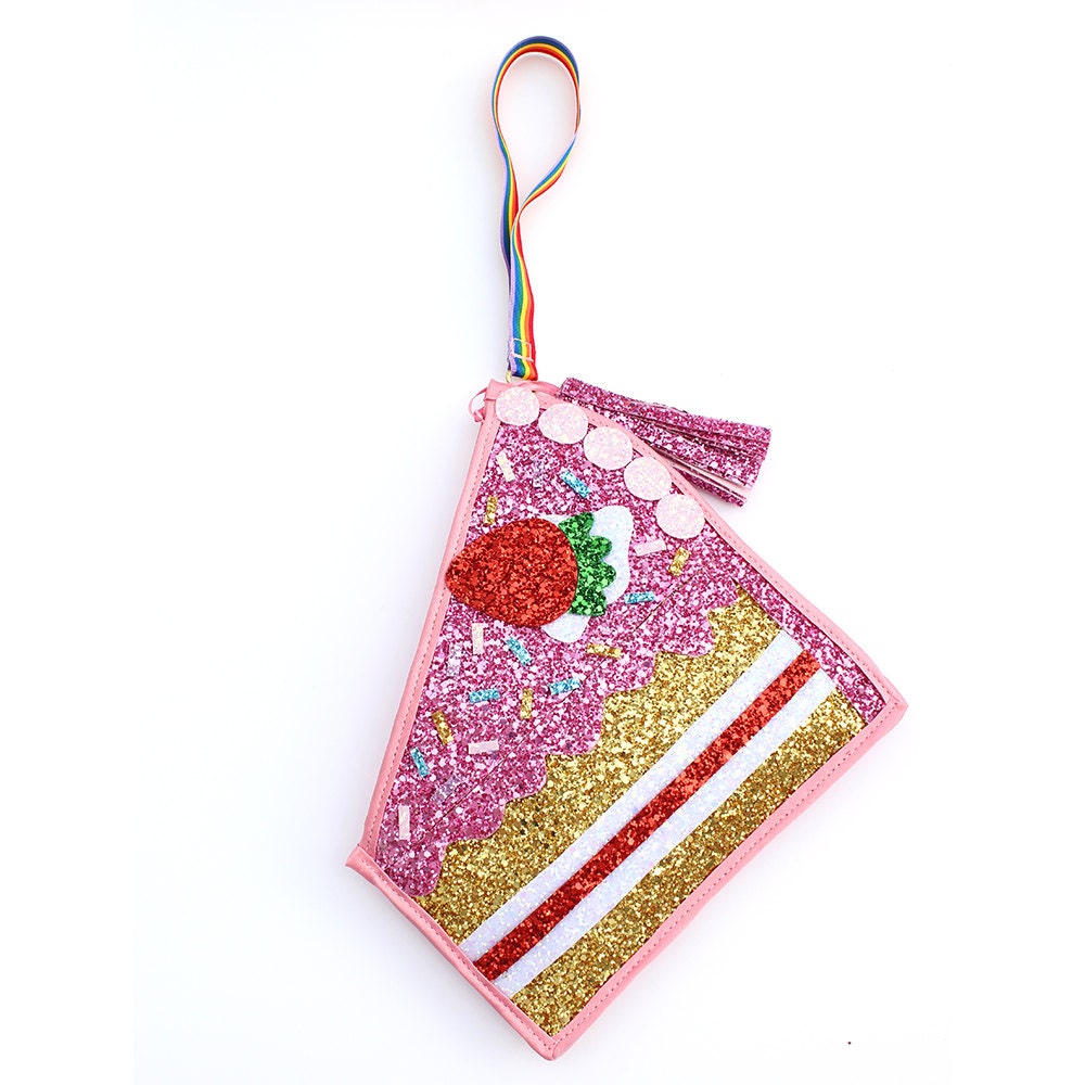 Glitter Cake Slice Clutch Handbag LIMITED by LunaontheMoon