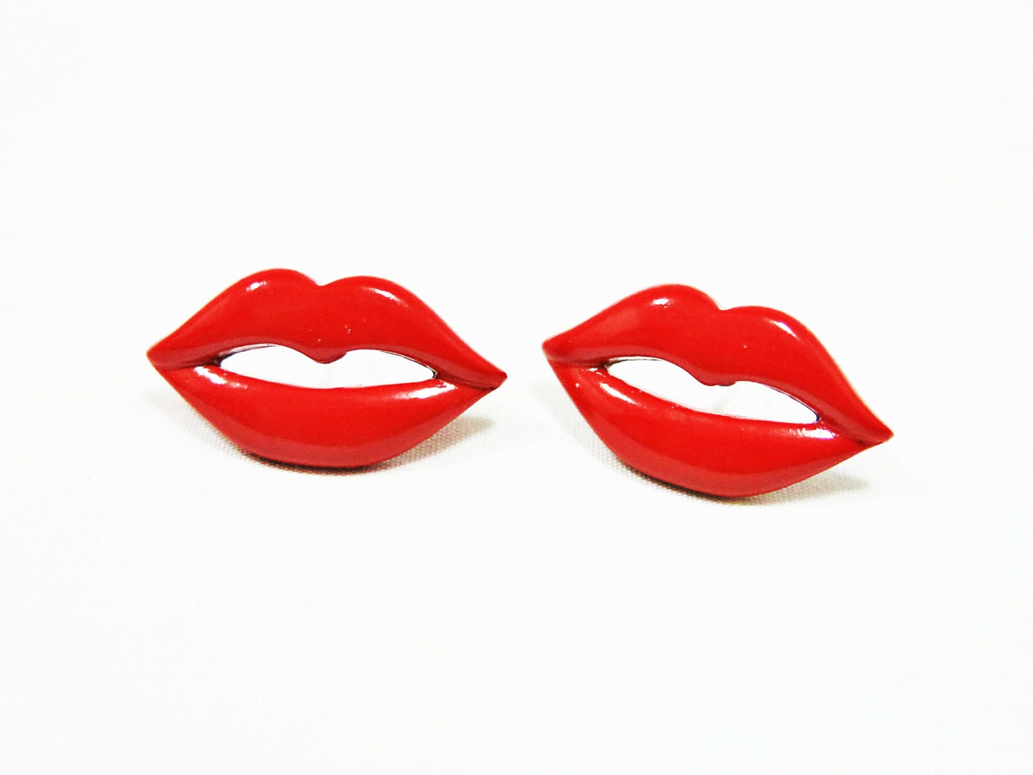 Kiss Stud Earrings Kiss Earrings Red Lips Earrings by