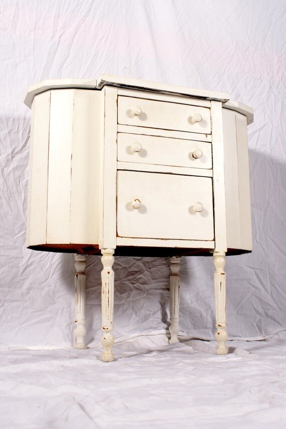 Martha Washington Sewing Cabinet Shabby Chic White