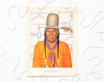 Vintage Native American Litho Print by Winold Reiss - Night Shoots