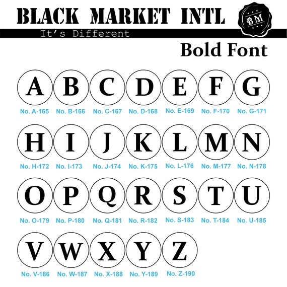 Wax Seal Stamp Set Initial alphabet bold font