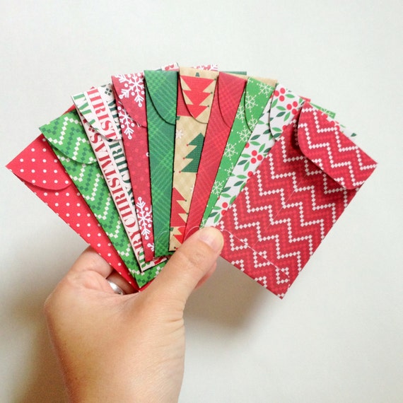 Set of 10 // Mini Christmas Envelopes // Mini by PartyHappier
