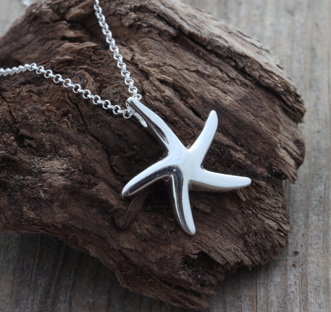 Sterling Silver Starfish pendant Big Silver starfish