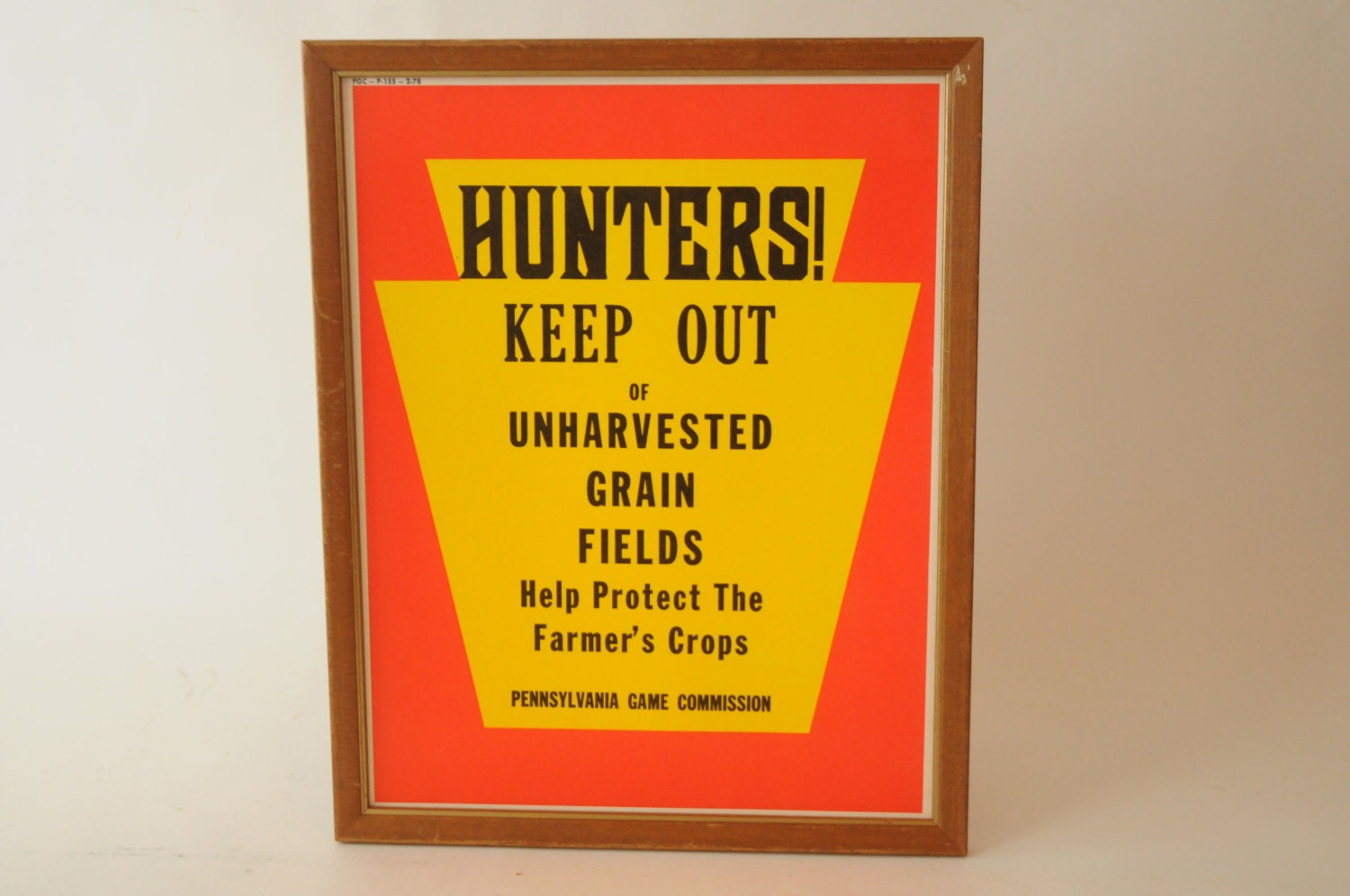 Vintage PA Game Commission Hunting Sign Poster